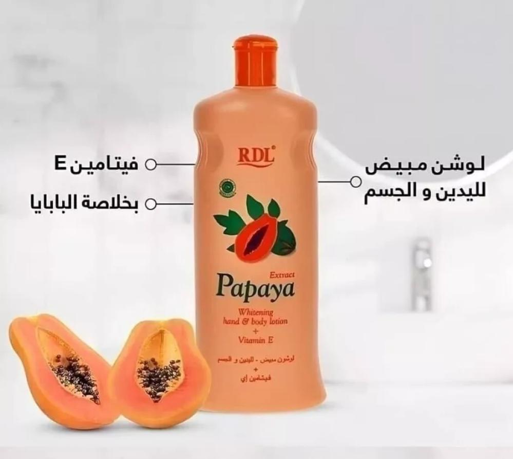RDL Papaya Hand & Body Lotion 600ml – Whitening - Image 2