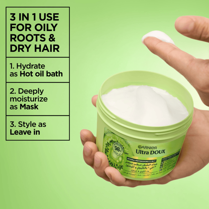 Garnier Ultra Doux Hair Food Kiwi 3-in-1 Mask 390ml - Image 3