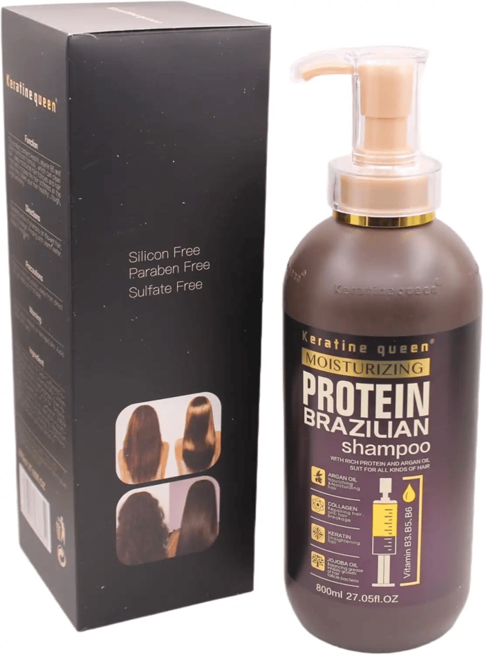 Keratine Queen Brazilian Protein Shampoo – 800ml - Image 1