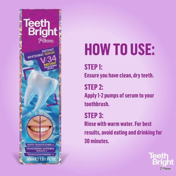 7th Heaven Teeth Bright Instant Whitening Serum with Advanced PAP Technology — 30 ml - Image 2